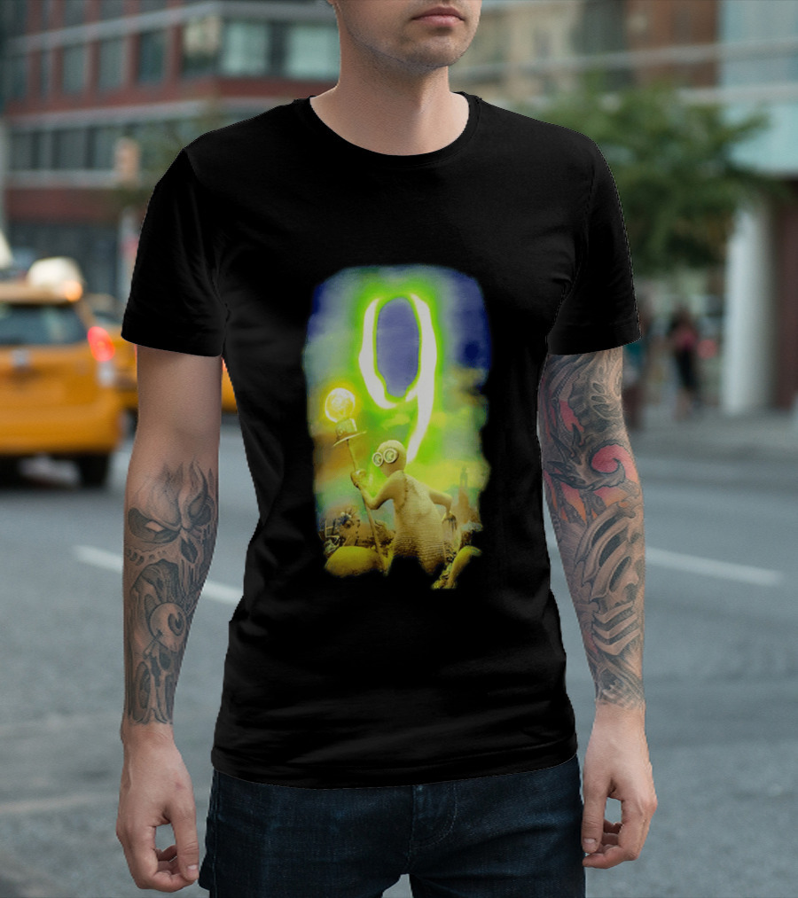 9 Movie Iconic Character With Light Bulb Staff And Gas Mask T-Shirt