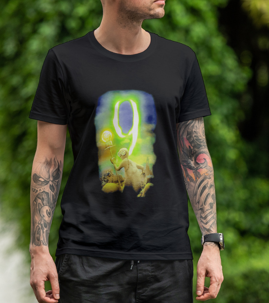 9 Movie Iconic Character With Light Bulb Staff And Gas Mask T-Shirt