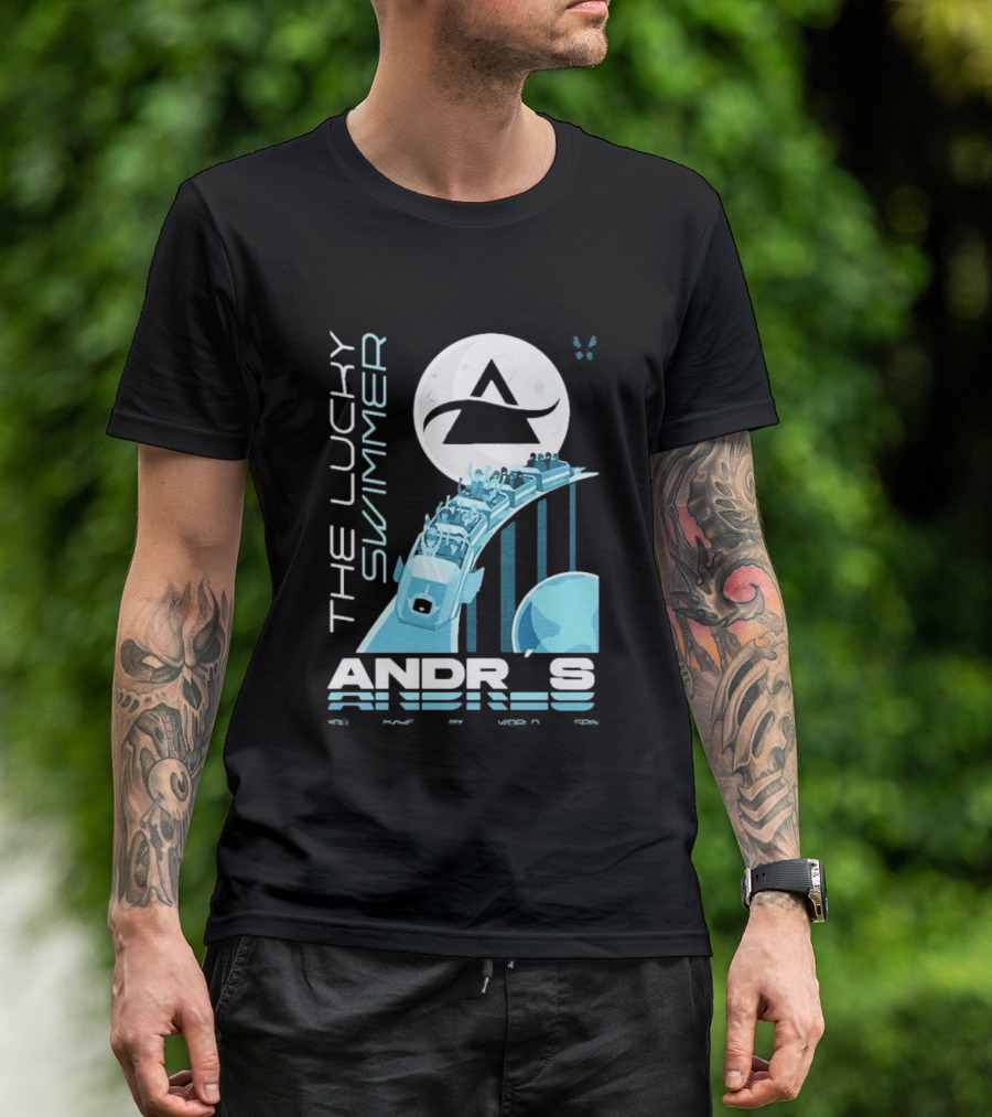 The Lucky Swimmer Andrés Roller Adventure Moon T-Shirt