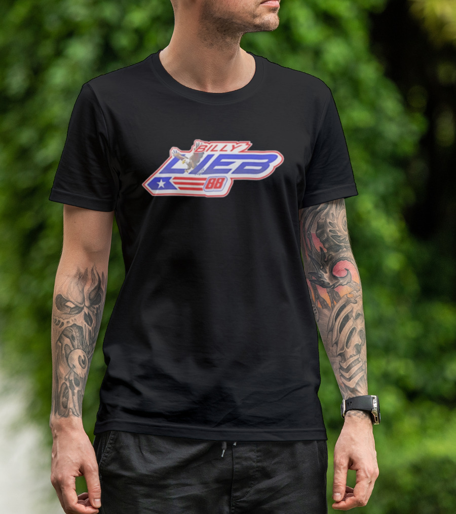 Billy Lieb No 88 Racing Driver American Eagle And Flag T-Shirt