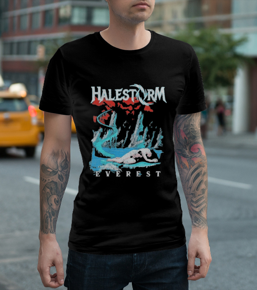Halestorm Everest Distressed Surreal Mountain Landscape T-Shirt