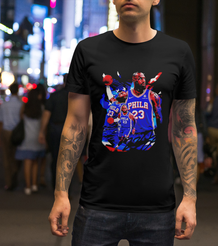 LeBron James Phila 23 Philadelphia 76ers Dunking Crypto Com T-Shirt
