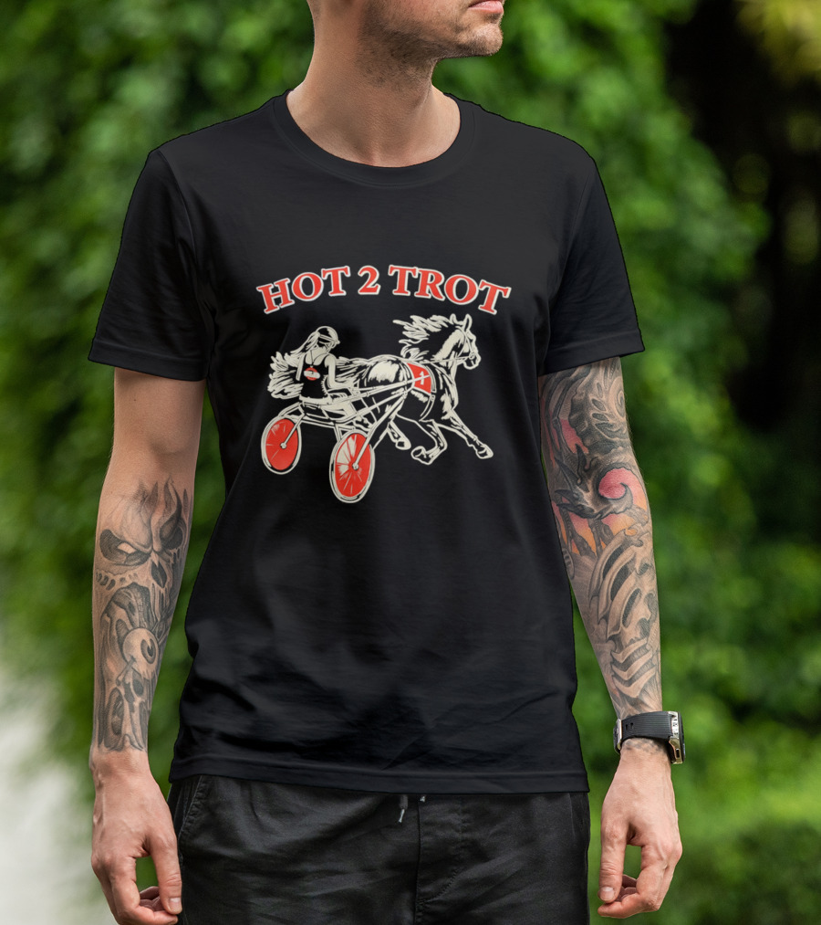 Hot 2 Trot Harness Racing Driver And Horse T-Shirt