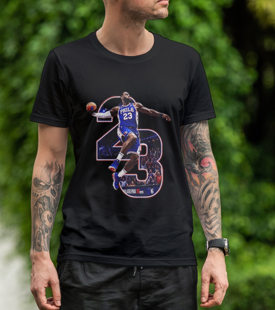 Philadelphia 76ers LeBron James 23 NBA Jump Dunk T-Shirt