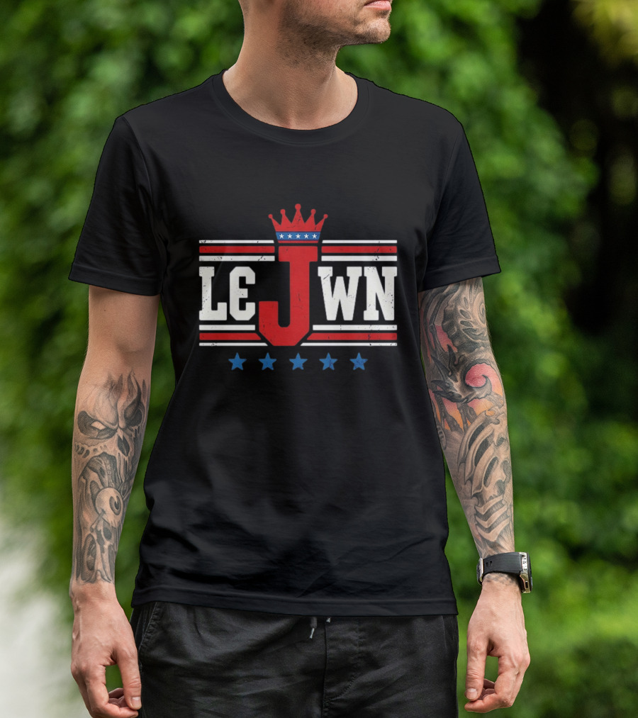 Philadelphia 76ers LeJWN NBA Crown Stars T-Shirt