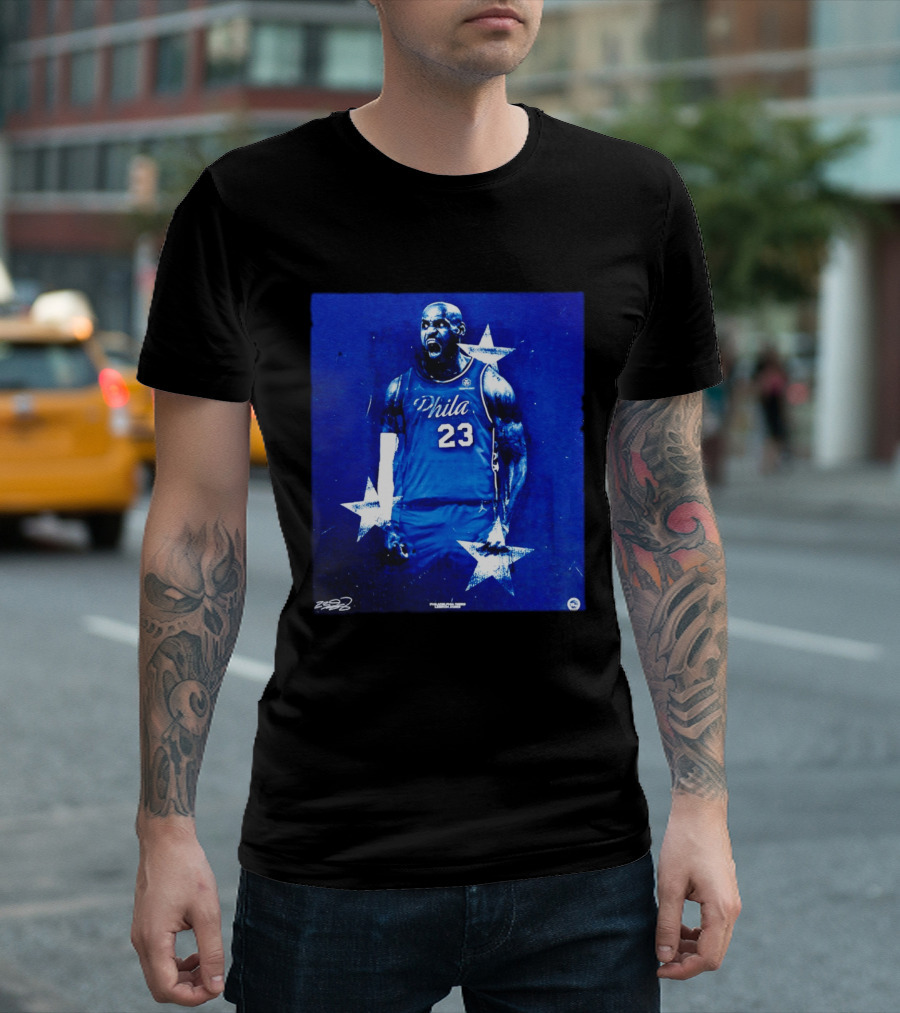 LeBron James Philadelphia 76ers Philly 23 Blue Stars T-Shirt