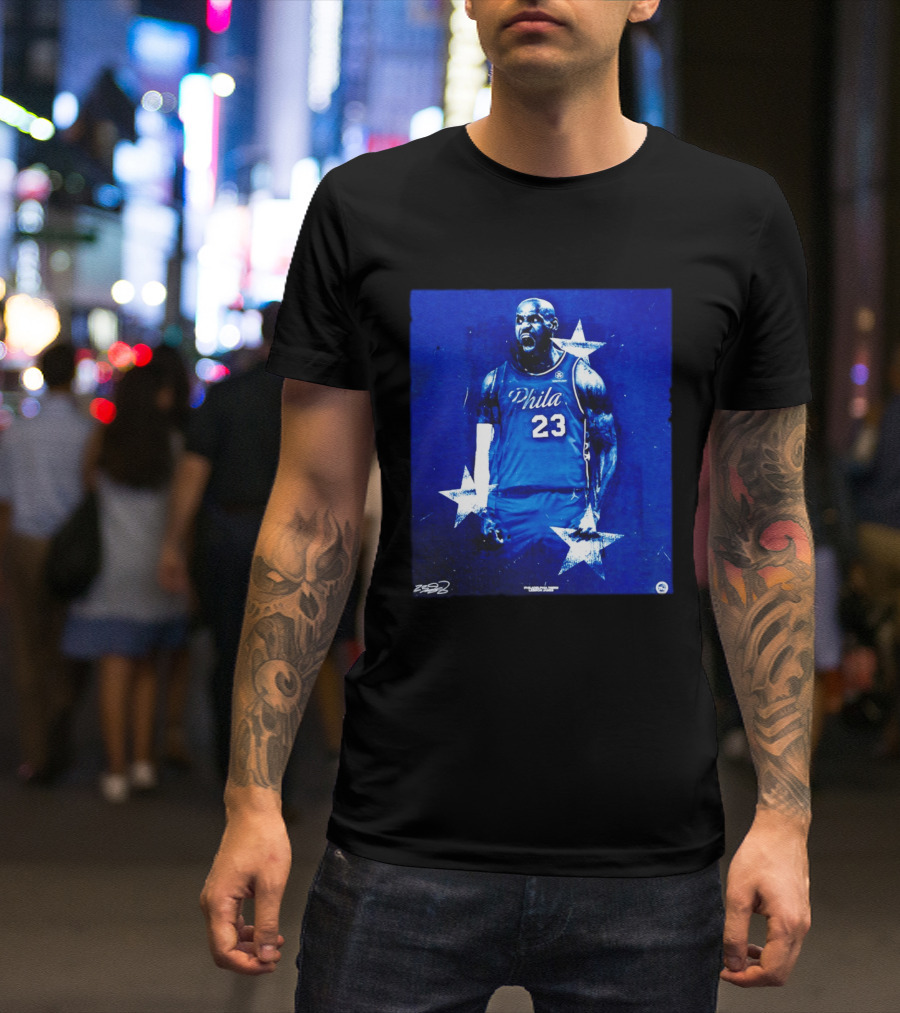 LeBron James Philadelphia 76ers Philly 23 Blue Stars T-Shirt