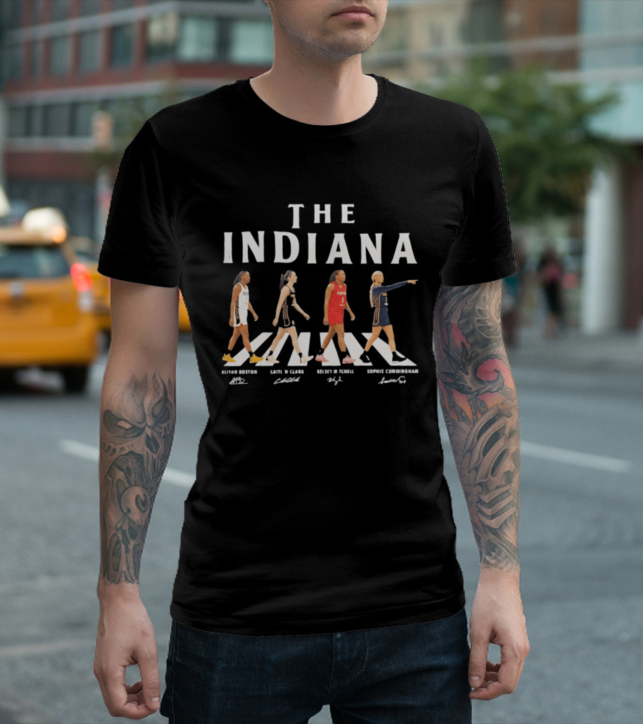 Indiana Fever Abbey Road Crossover Erica Wheeler Kelsey Mitchell Grace Berger Lexie Hull T-Shirt