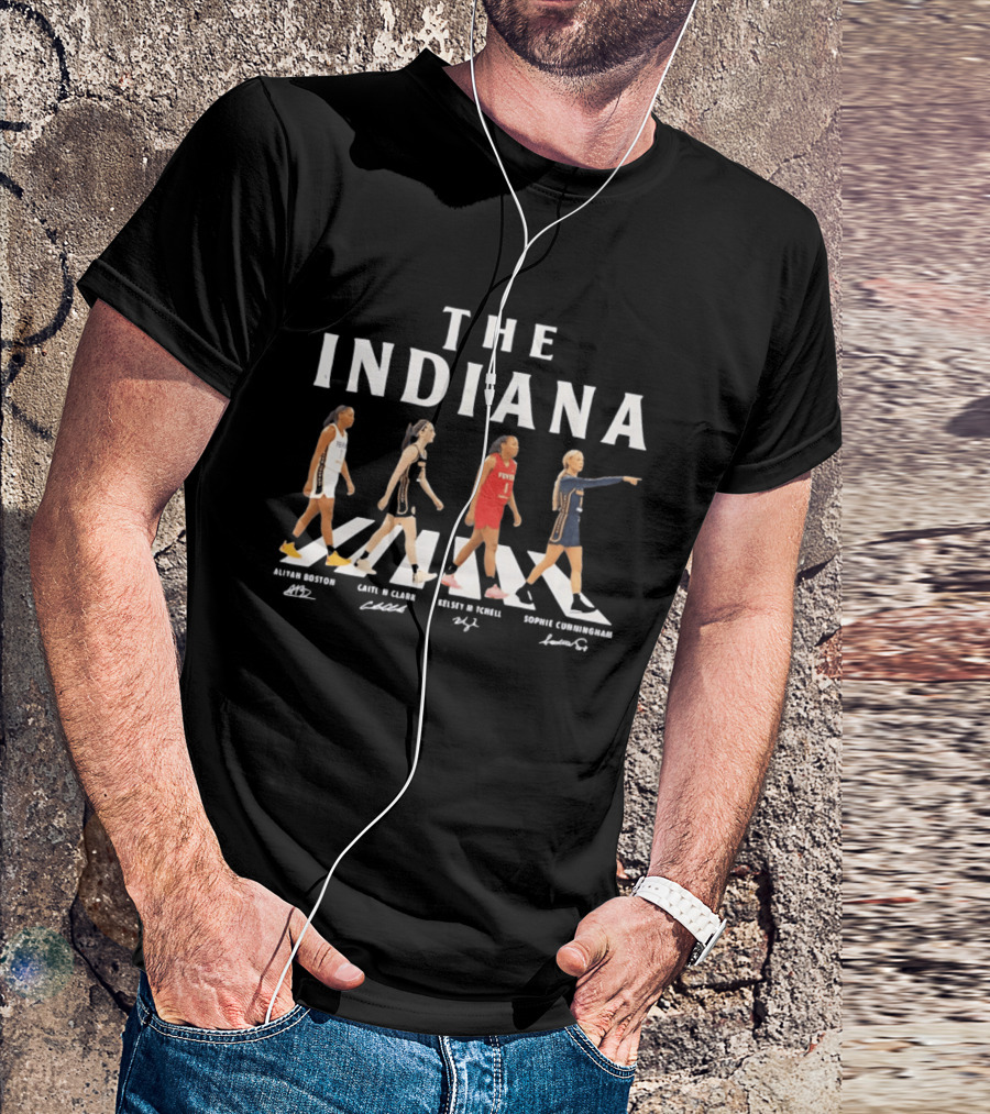 Indiana Fever Abbey Road Crossover Erica Wheeler Kelsey Mitchell Grace Berger Lexie Hull T-Shirt