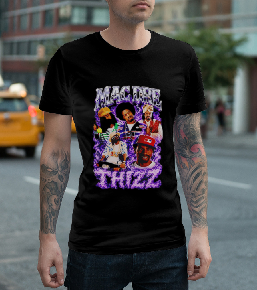 Mac Dre Thizz Collage Purple Rap Music T-Shirt
