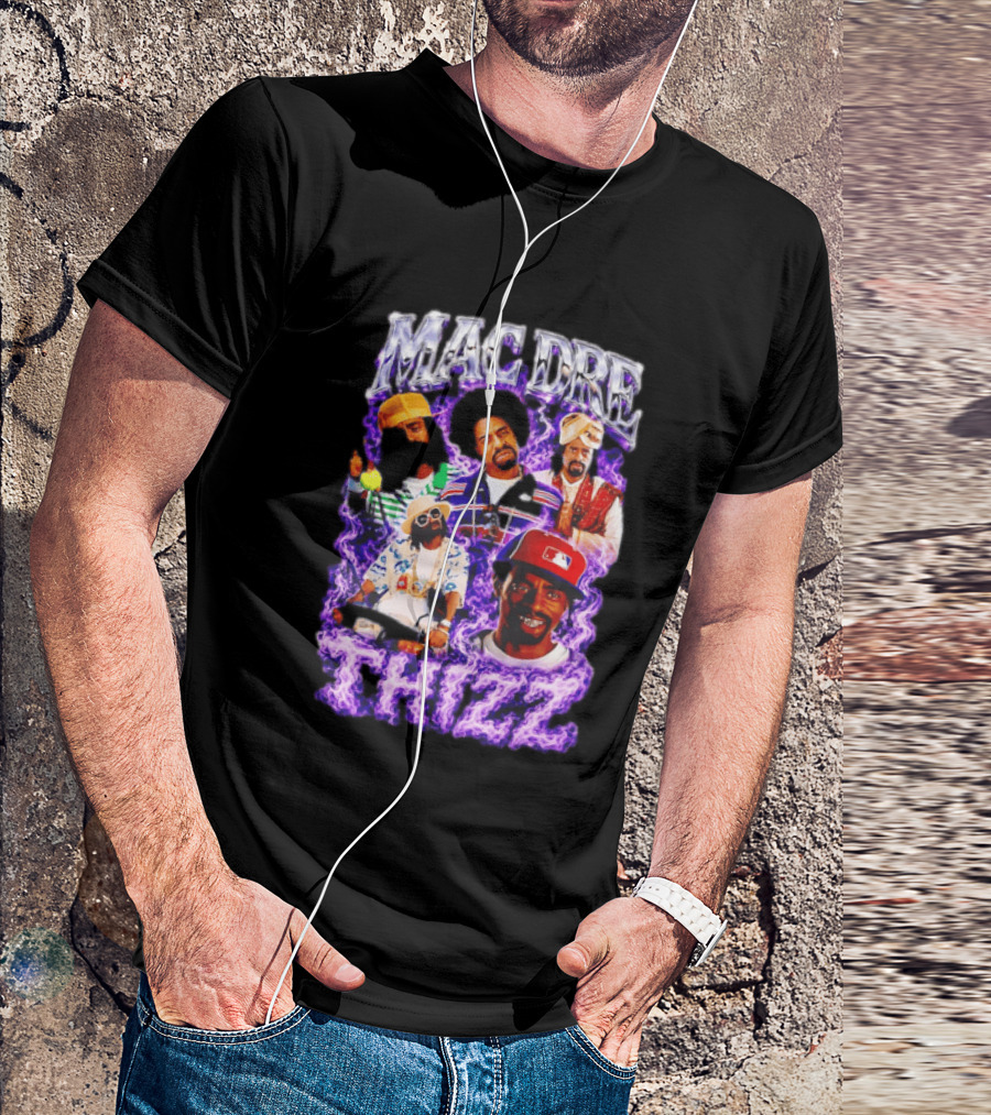 Mac Dre Thizz Collage Purple Rap Music T-Shirt
