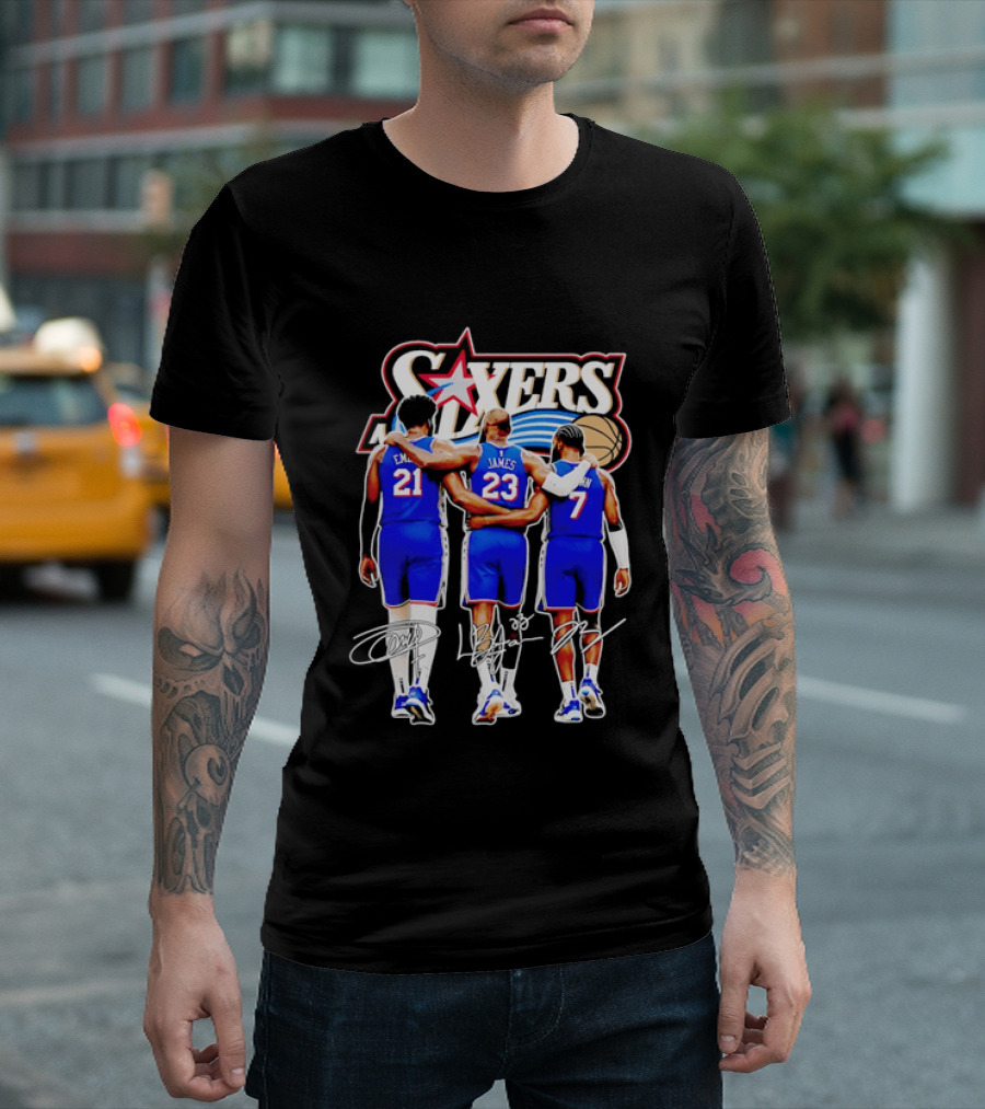 Philadelphia 76ers Embiid James Harden Back To Back Basketball Stars Sixers T-Shirt