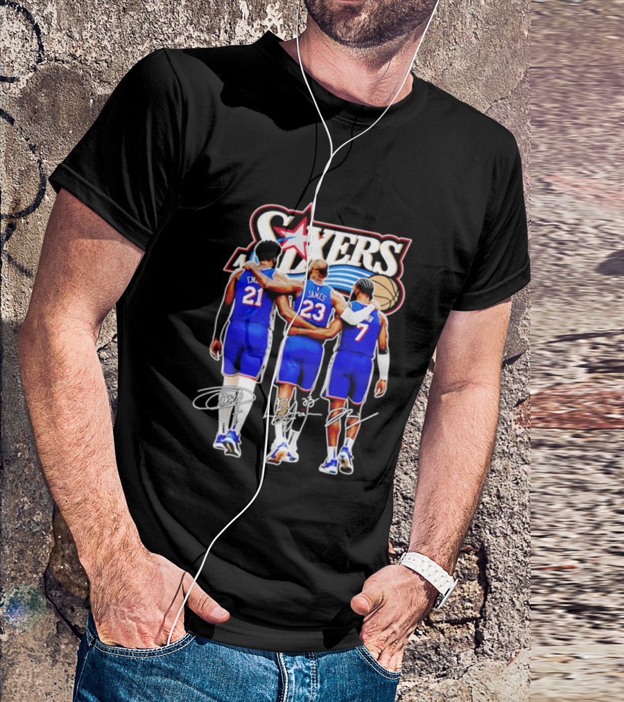 Philadelphia 76ers Embiid James Harden Back To Back Basketball Stars Sixers T-Shirt