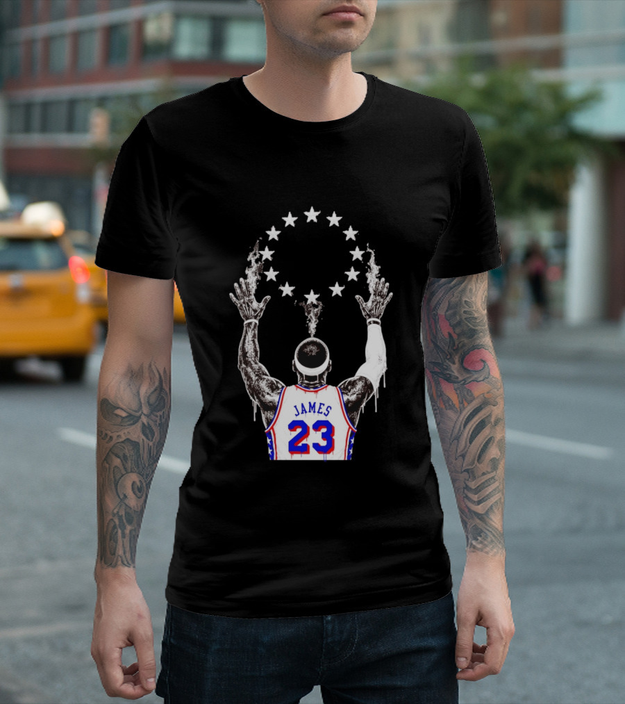 LeBron James 23 Philadelphia 76ers Starry T-Shirt