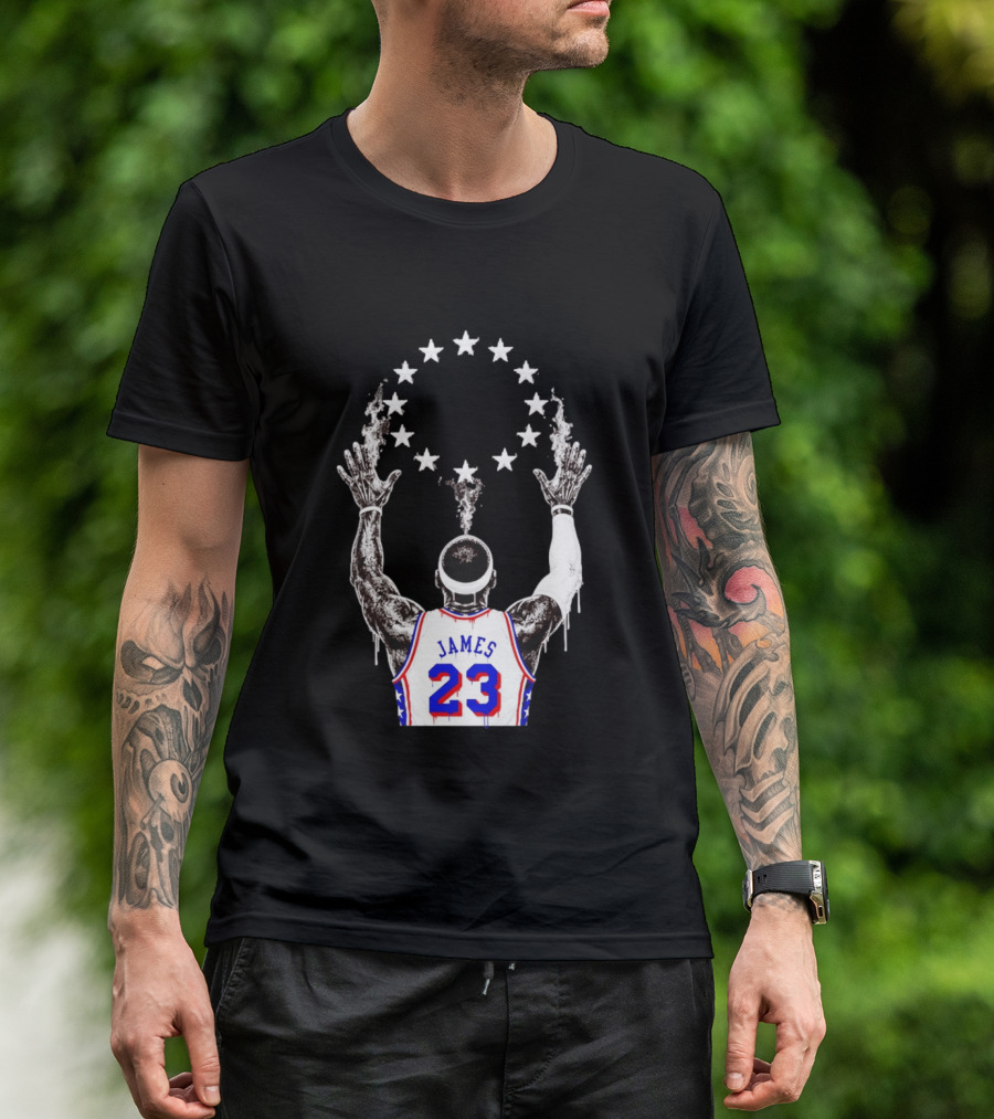 LeBron James 23 Philadelphia 76ers Starry T-Shirt