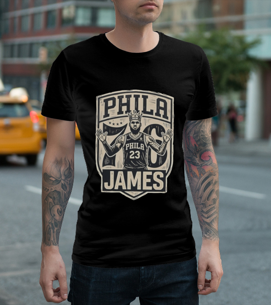 Phila 76 James 23 Lebron Basketball Crown T-Shirt