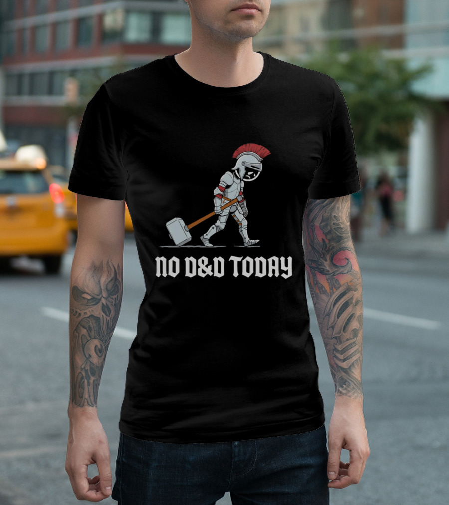No D&D Today Cartoon Paladin Armor And Hammer T-Shirt