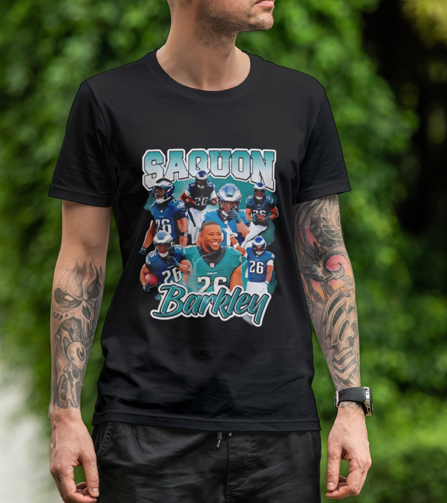 Saquon Barkley Eagles Number 26 Player Collage T-Shirt