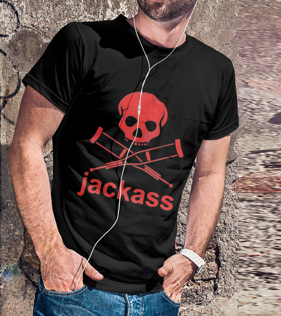 Skull Crutches Jackass Red T-Shirt