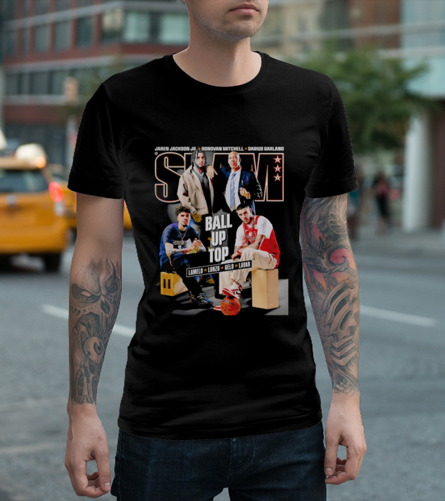 Slam Magazine Ball Up Top LaMelo Lonzo Gelo LaVar Chicago Bulls Legends T-Shirt