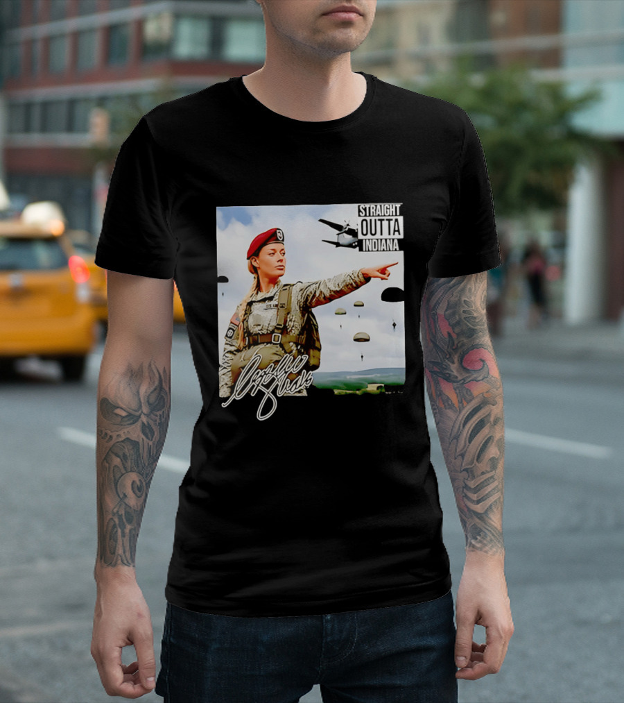 Sophie Cunningham Straight Outta Indiana Military Paratrooper T-Shirt