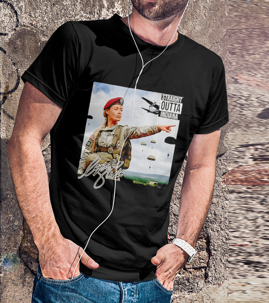 Sophie Cunningham Straight Outta Indiana Military Paratrooper T-Shirt
