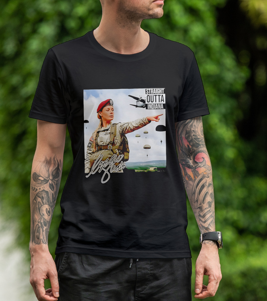 Sophie Cunningham Straight Outta Indiana Military Paratrooper T-Shirt