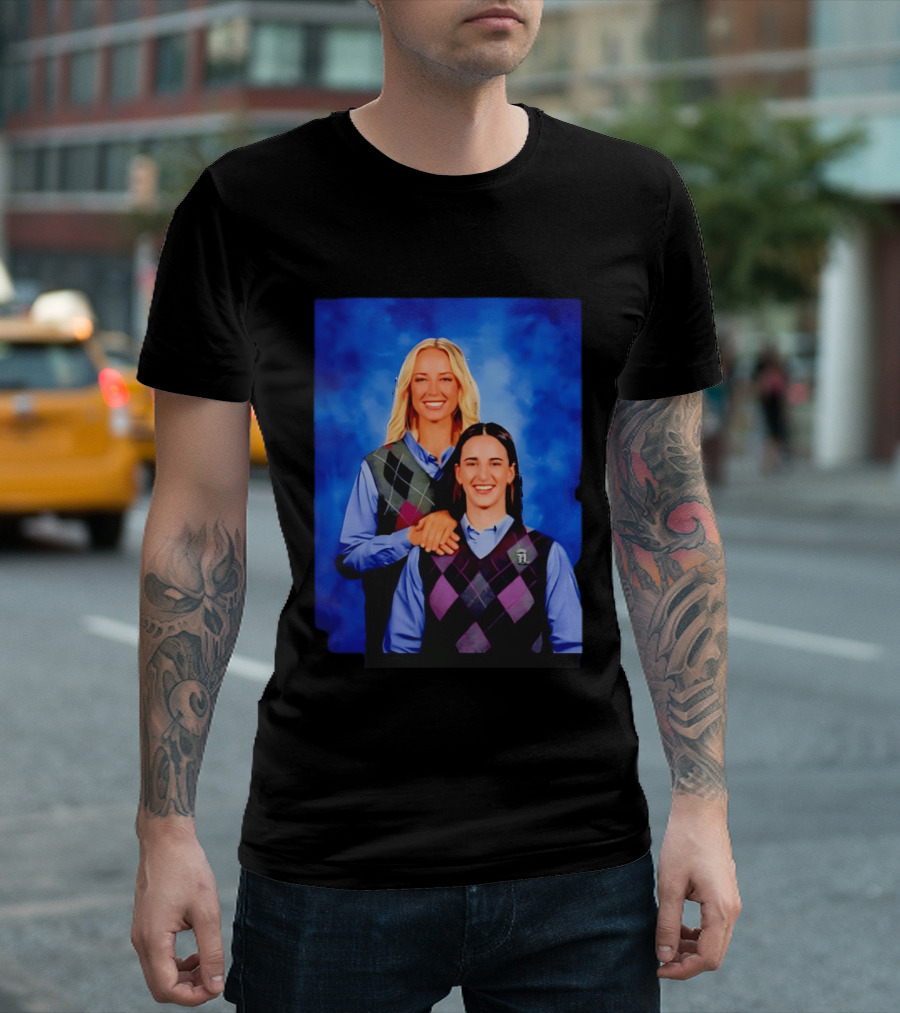 Sophie Cunningham Vs Caitlin Clark Step Brothers Portrait Style Sports Rivalry T-Shirt