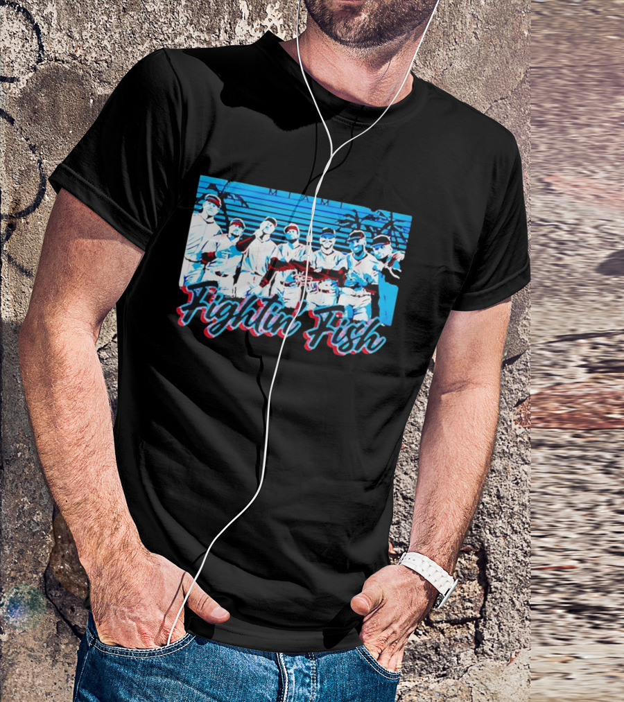 Fightin Fish Miami Marlins Team Lineup T-Shirt
