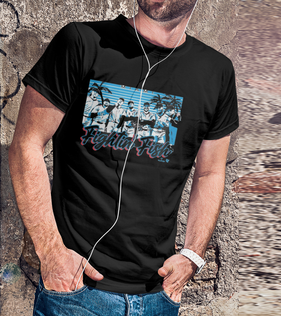 Miami Fightin' Fish Baseball Team Palm Trees T-Shirt