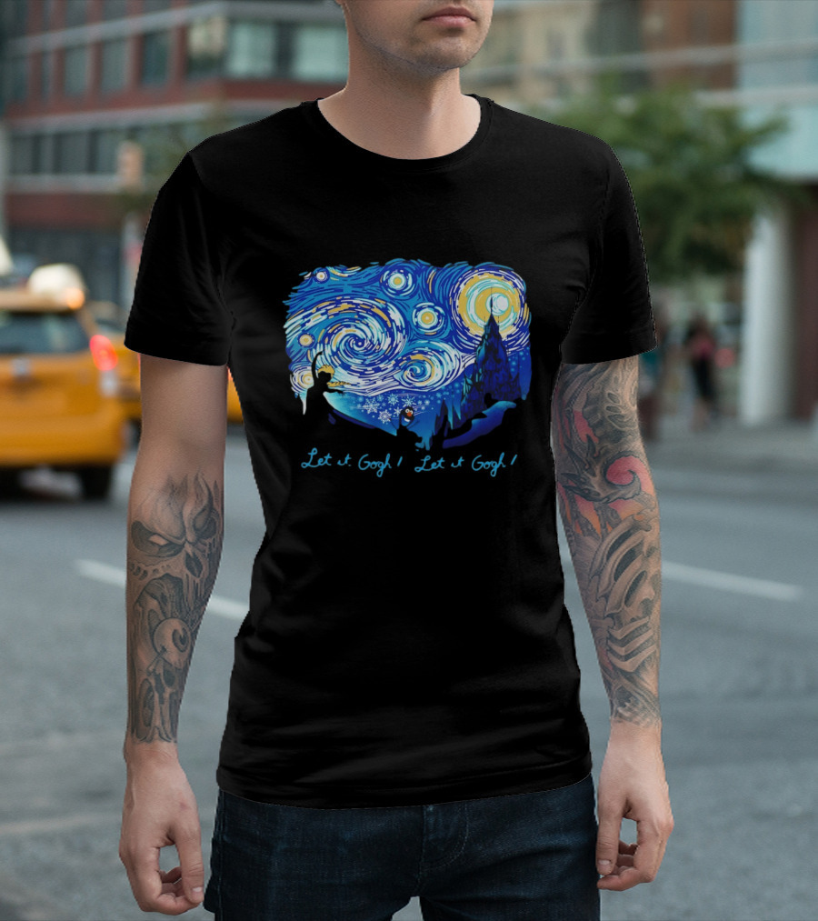 Van Gogh's Starry Night Let It Gogh Frozen T-Shirt