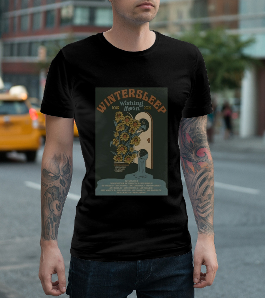 Wintersleep Wishing Moon Tour 2026 Sunflowers Special Guests Dates T-Shirt