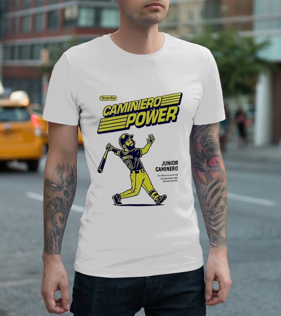 Junior Caminero Tampa Bay Caminero Power Baseball 13 T-Shirt