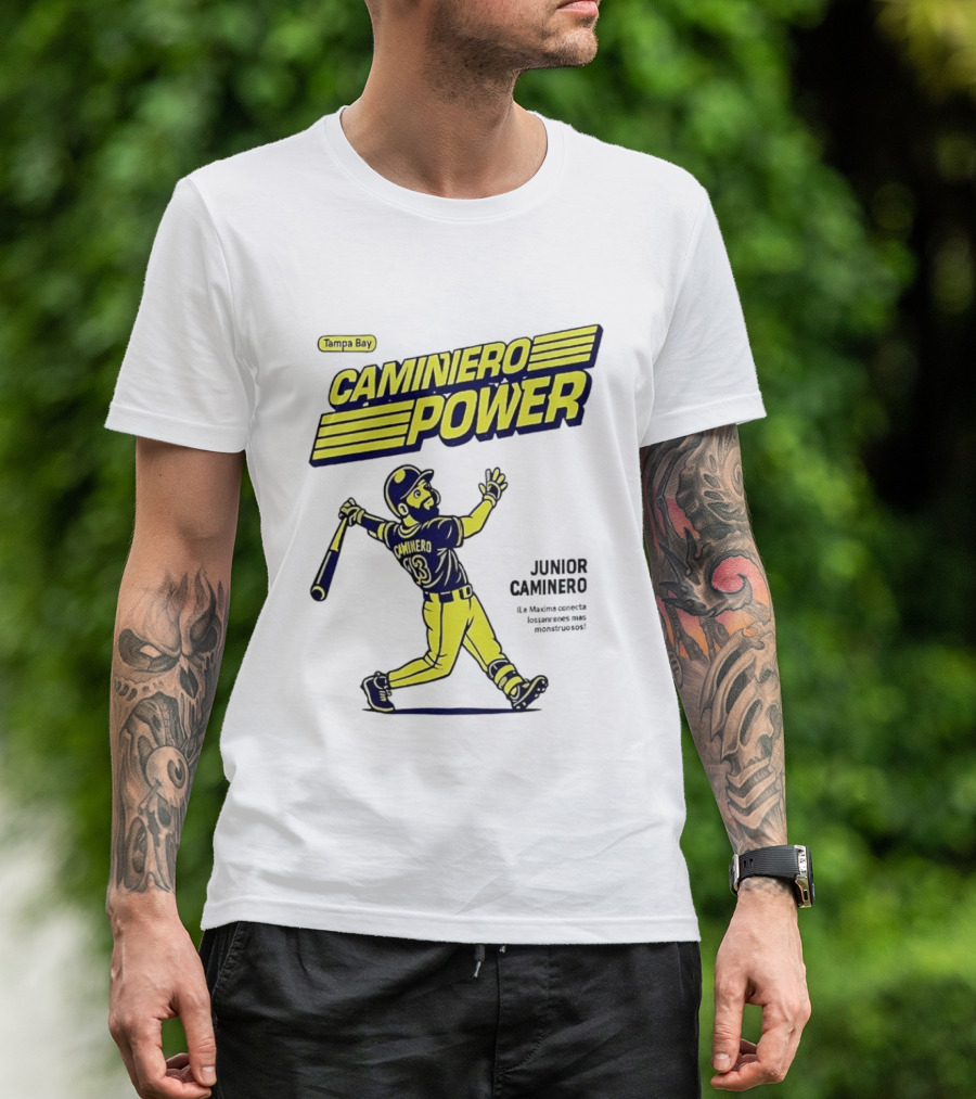 Junior Caminero Tampa Bay Caminero Power Baseball 13 T-Shirt