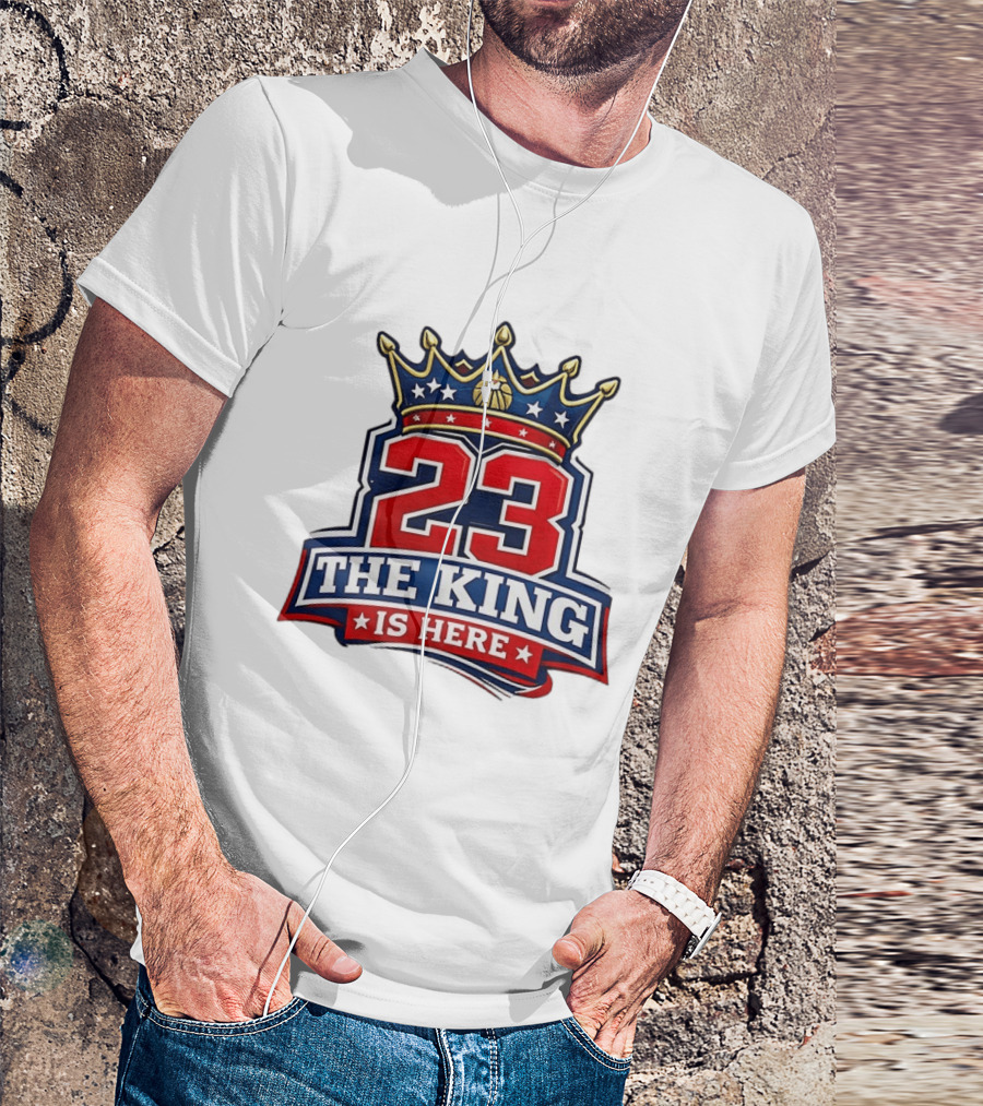 LeBron James 23 The King Is Here Crown Philadelphia 76ers NBA T-Shirt
