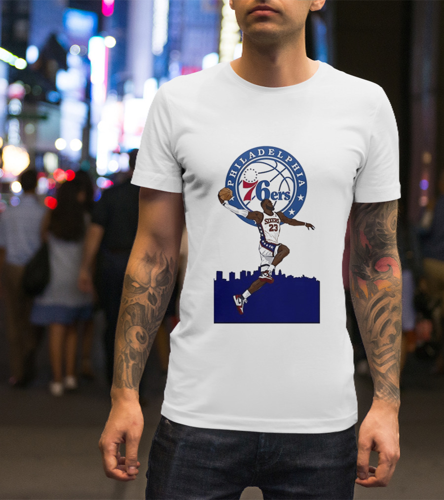 Philadelphia 76ers LeBron James Fly Guy Basketball 6ers T-Shirt