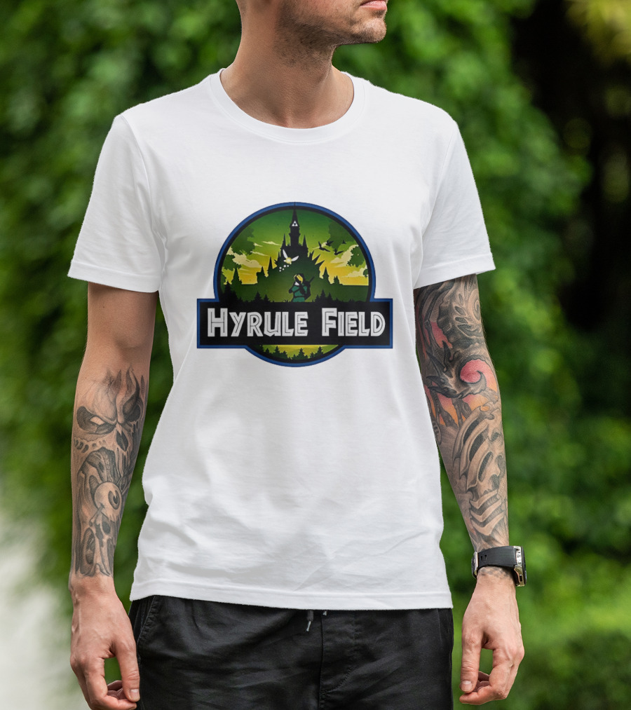 Hyrule Field Link Legend Of Zelda Jurassic Park Fusion T-Shirt