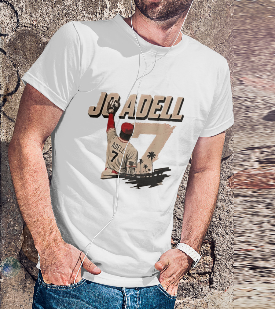 Los Angeles Angels Jo Adell Number 7 Baseball Sports Palm Trees T-Shirt