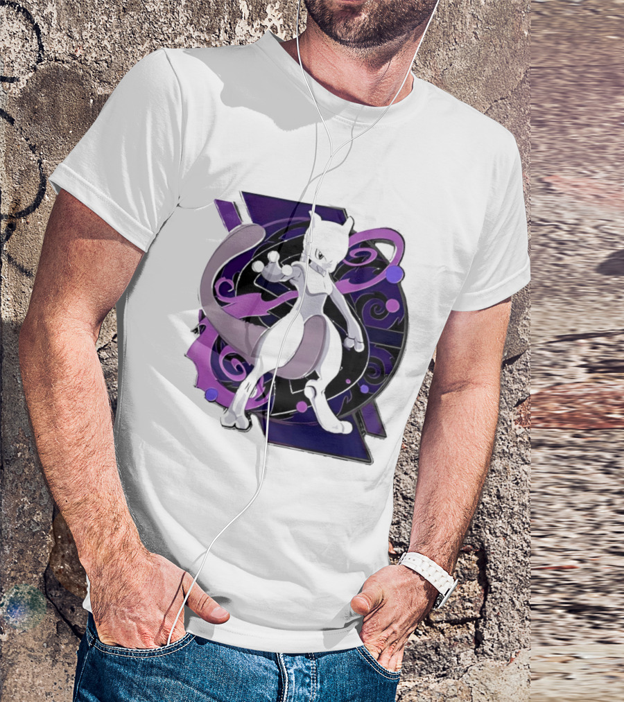 Pokemon Mewtwo Psychic Power Strike Dynamic Pose T-Shirt