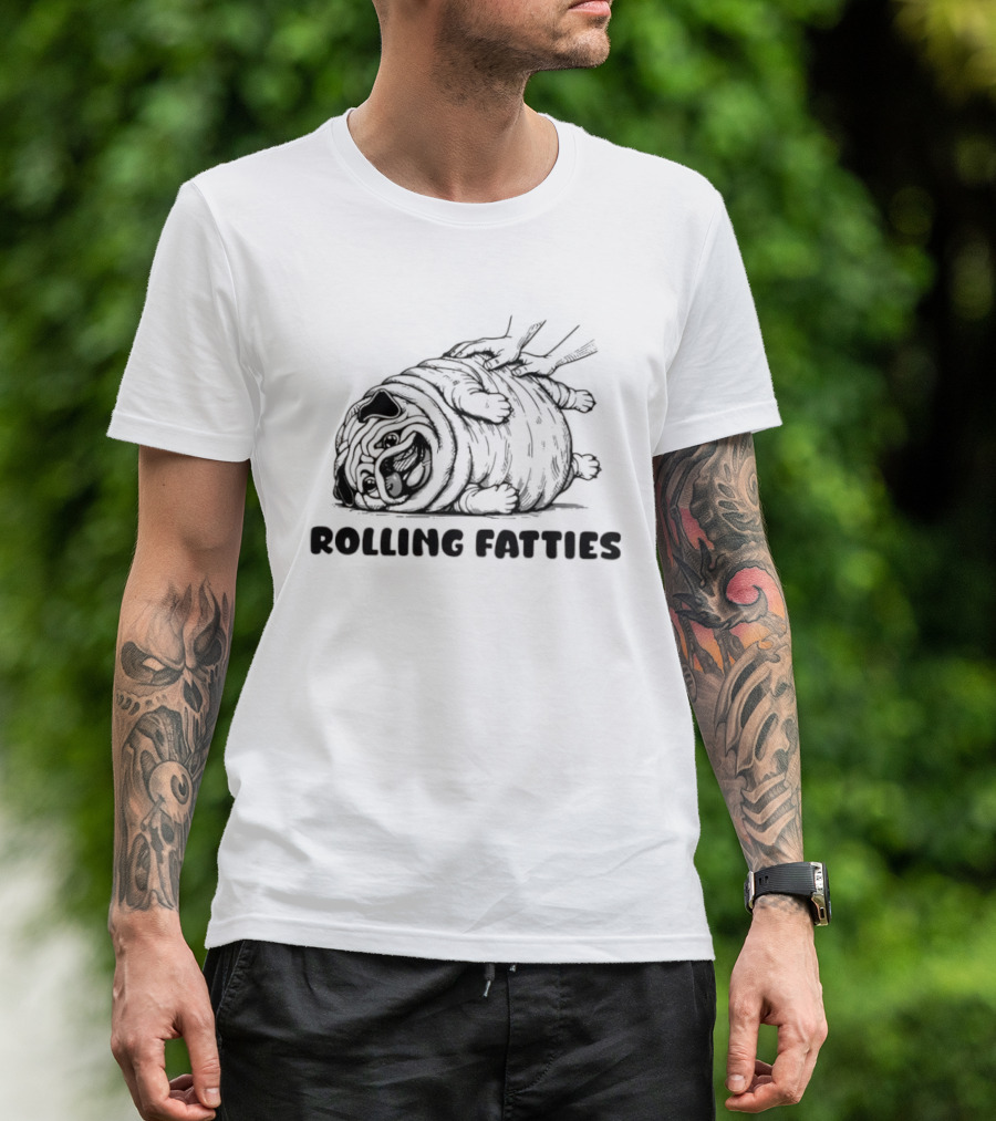 Pug Burrito Rolling Fatties Fun T-Shirt