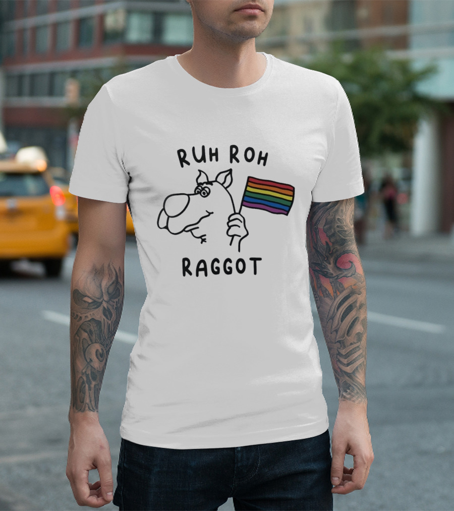 Ruh Roh Raggot Scooby Doo Rainbow Pride Flag T-Shirt