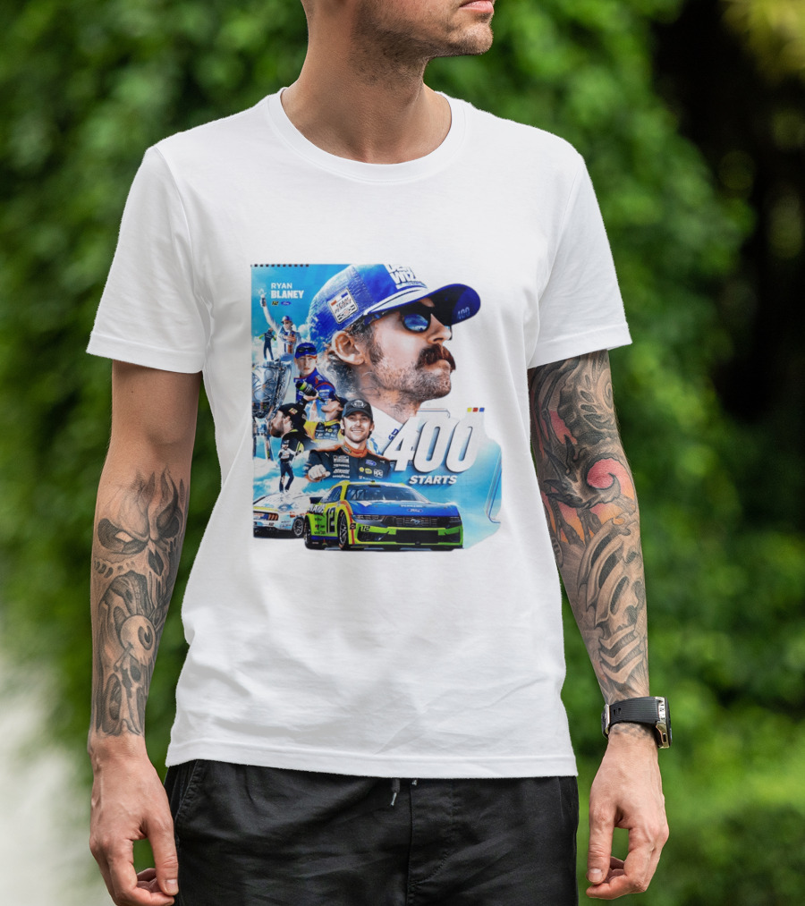 Ryan Blaney 400 Starts Team Penske NASCAR Racing Achievement 2026 T-Shirt