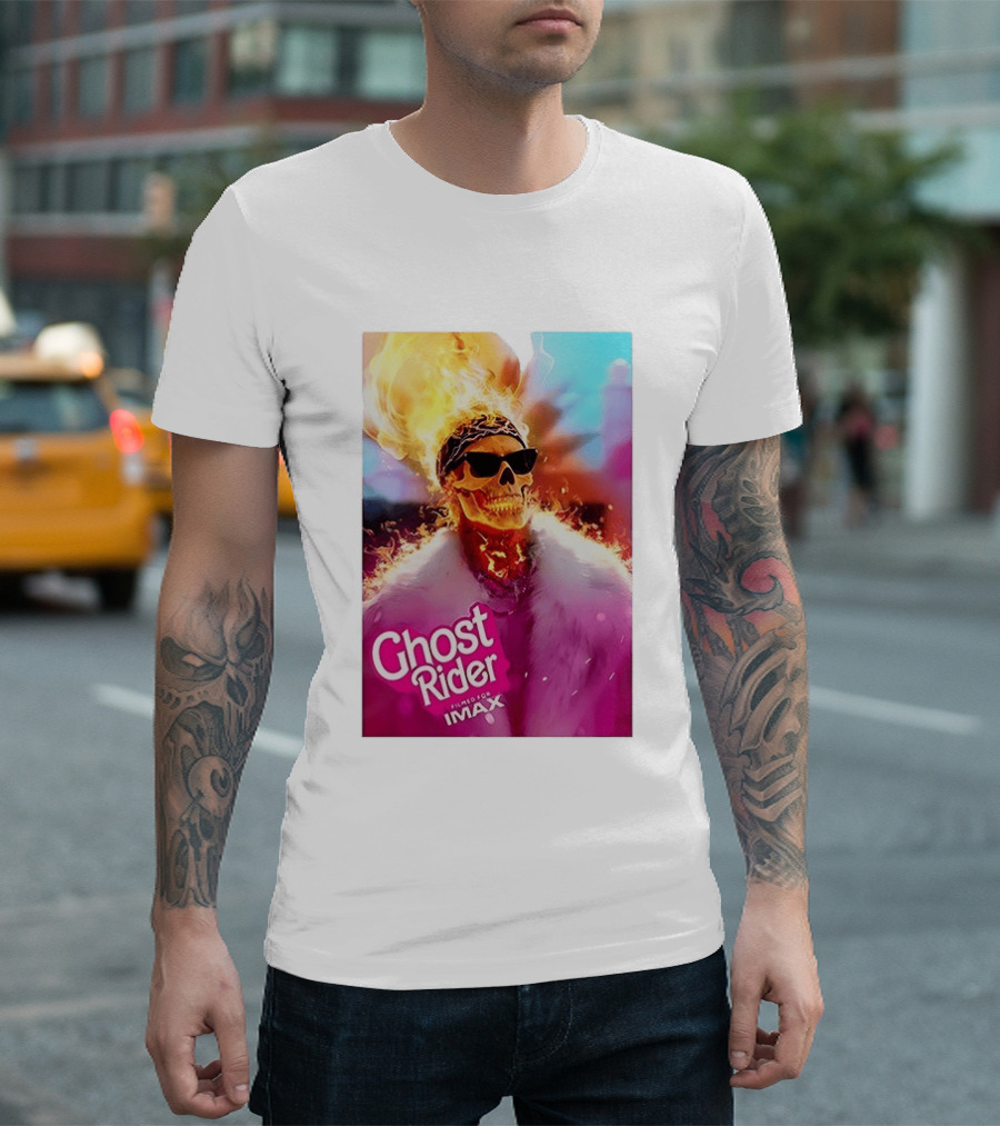 Ghost Rider Filmed For IMAX Flaming Skull T-Shirt