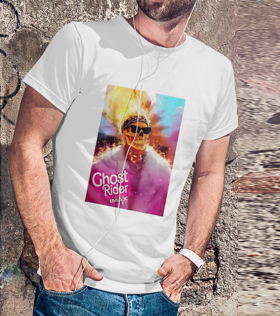Ghost Rider Filmed For IMAX Flaming Skull T-Shirt
