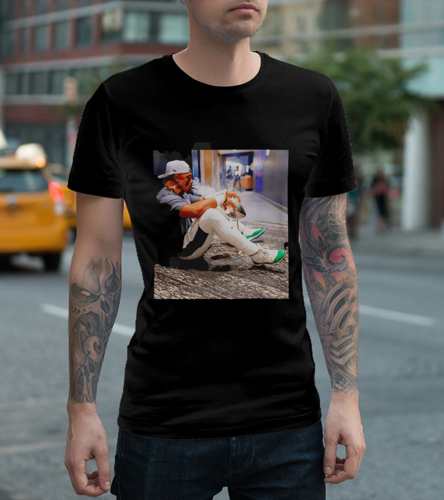 Jalen Hurts Philadelphia Eagles Smoking Trophy Cigar Celebratory Moment T-Shirt