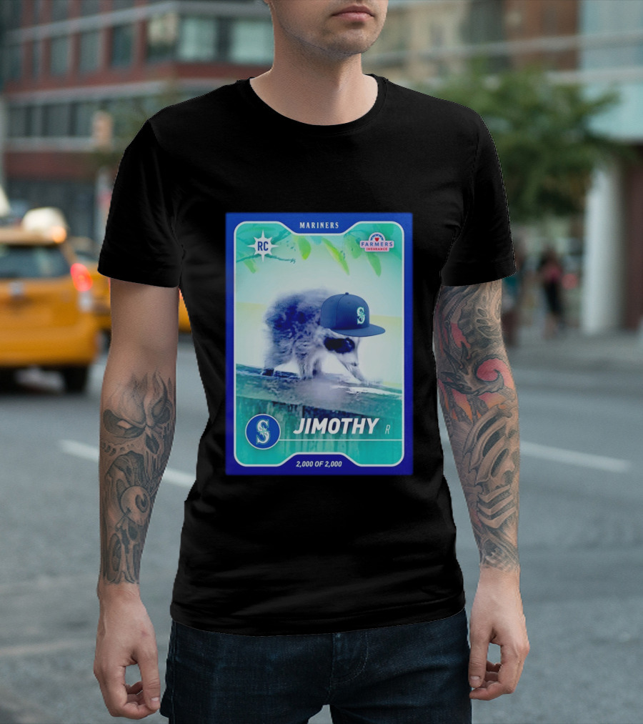 Seattle Mariners Jimothy Night Farmers Insurance Rookie Card 2000 Of 2000 T-Shirt