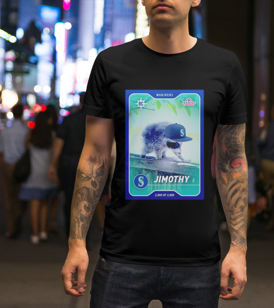 Seattle Mariners Jimothy Night Farmers Insurance Rookie Card 2000 Of 2000 T-Shirt