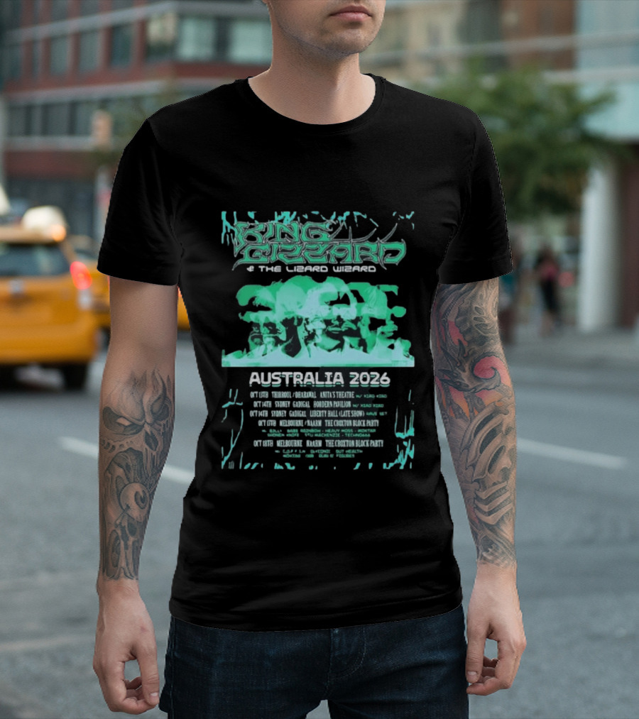 King Gizzard And The Lizard Wizard Australia 2026 Tour Chevalier Darwin Paddo Liberty Hall The Croxton Hotel T-Shirt