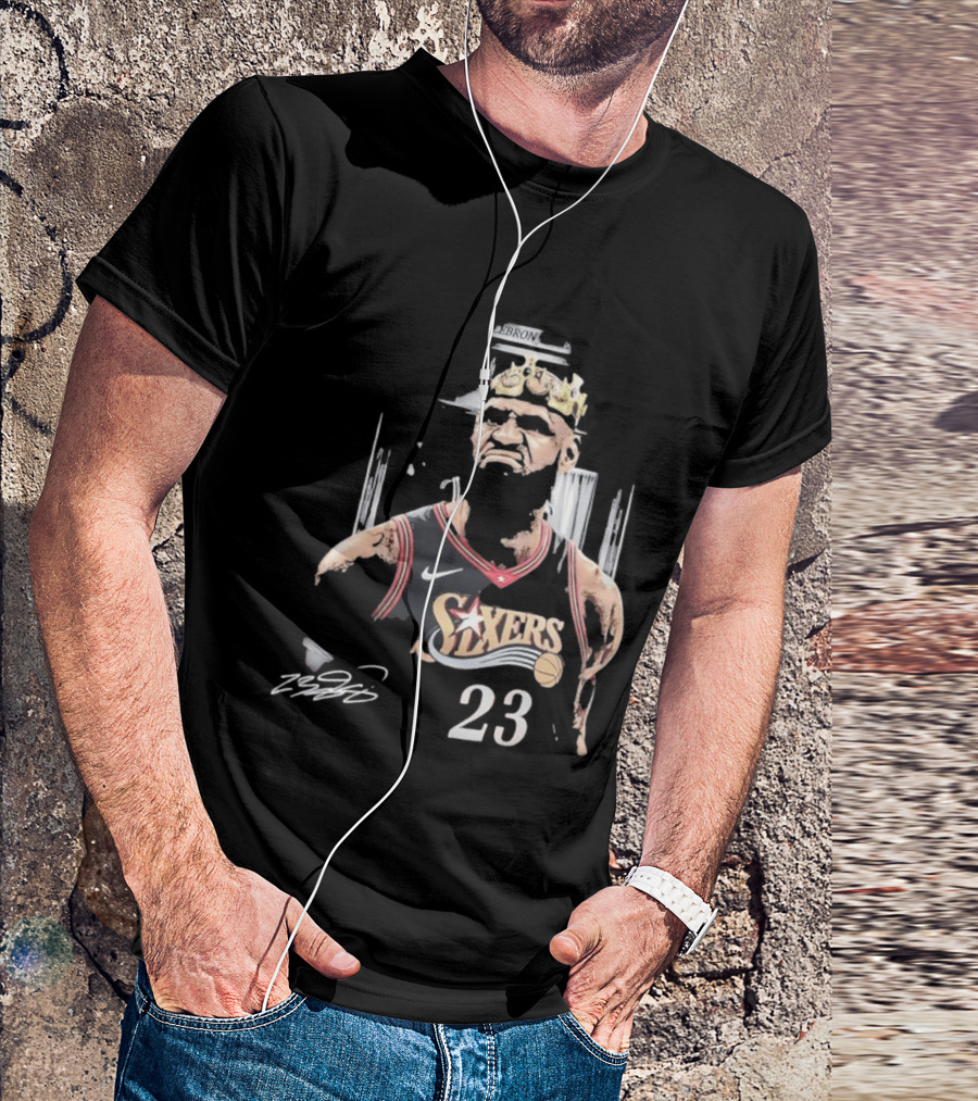 Philadelphia 76ers LeBron James Crown 23 Signature Basketball T-Shirt