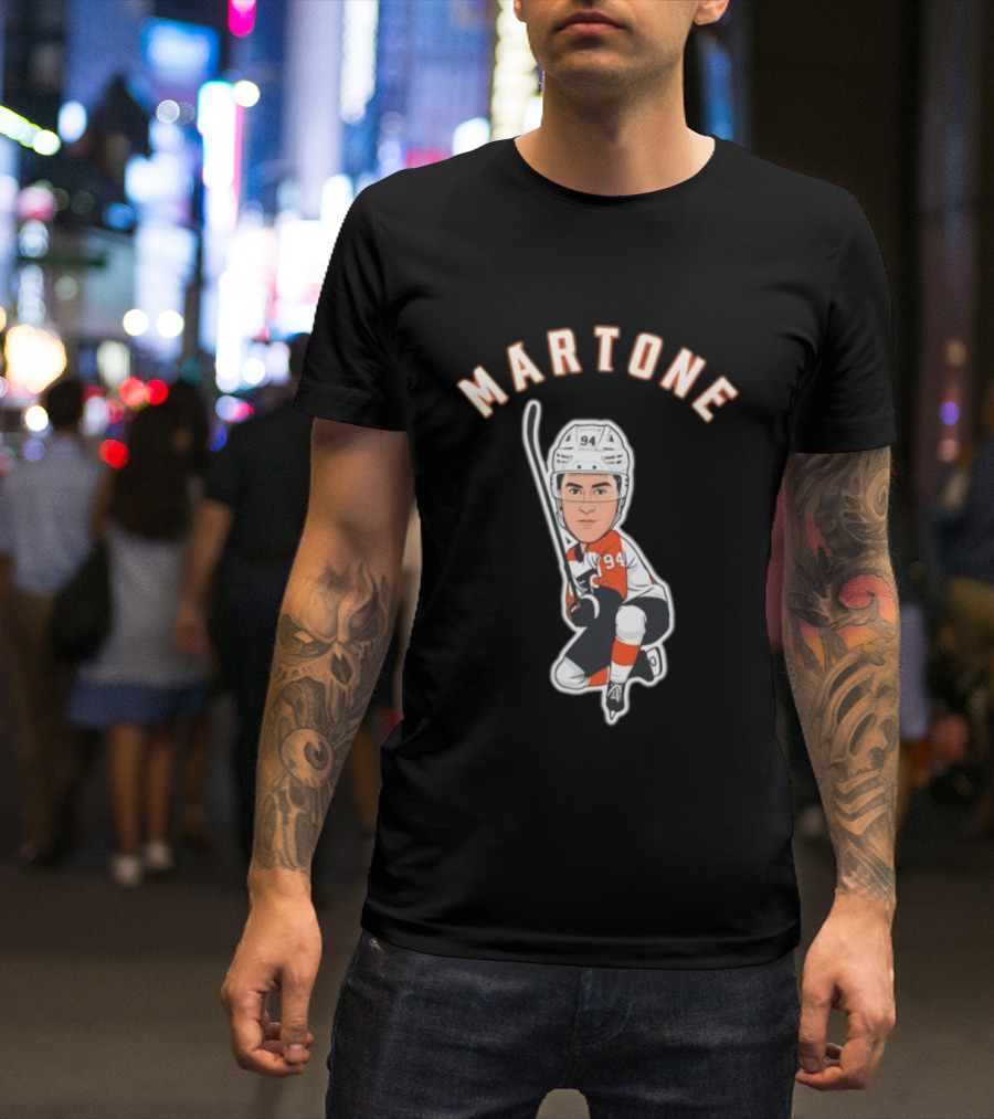 Martone 94 Hockey Player Cartoon T-Shirt